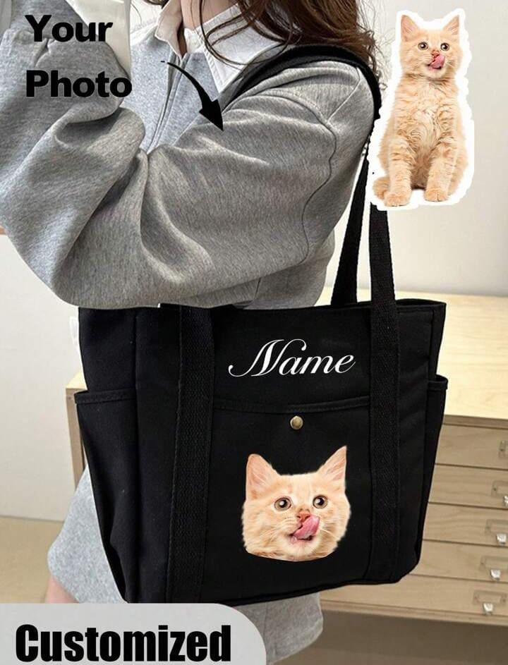 Personalized tote bag detail