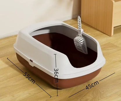 Cat litter box anti-splash design