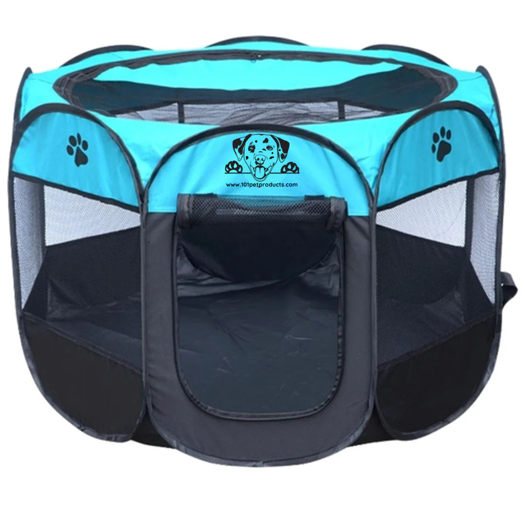 Collapsible portable pet playpen for dogs and cats