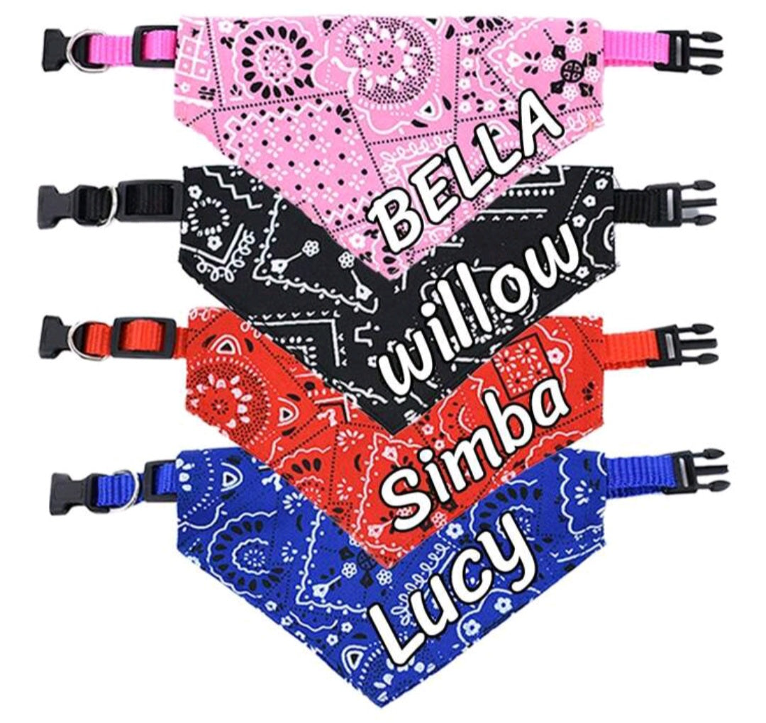 Personalized dog bandana collar